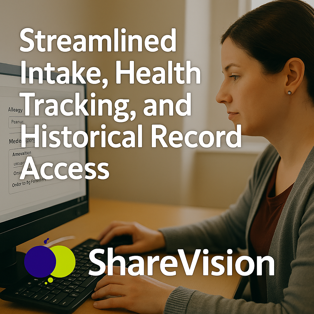 A case working logging allergy and medication into a computer - Streamlined Intake, Health Tracking, and Historical Record Access