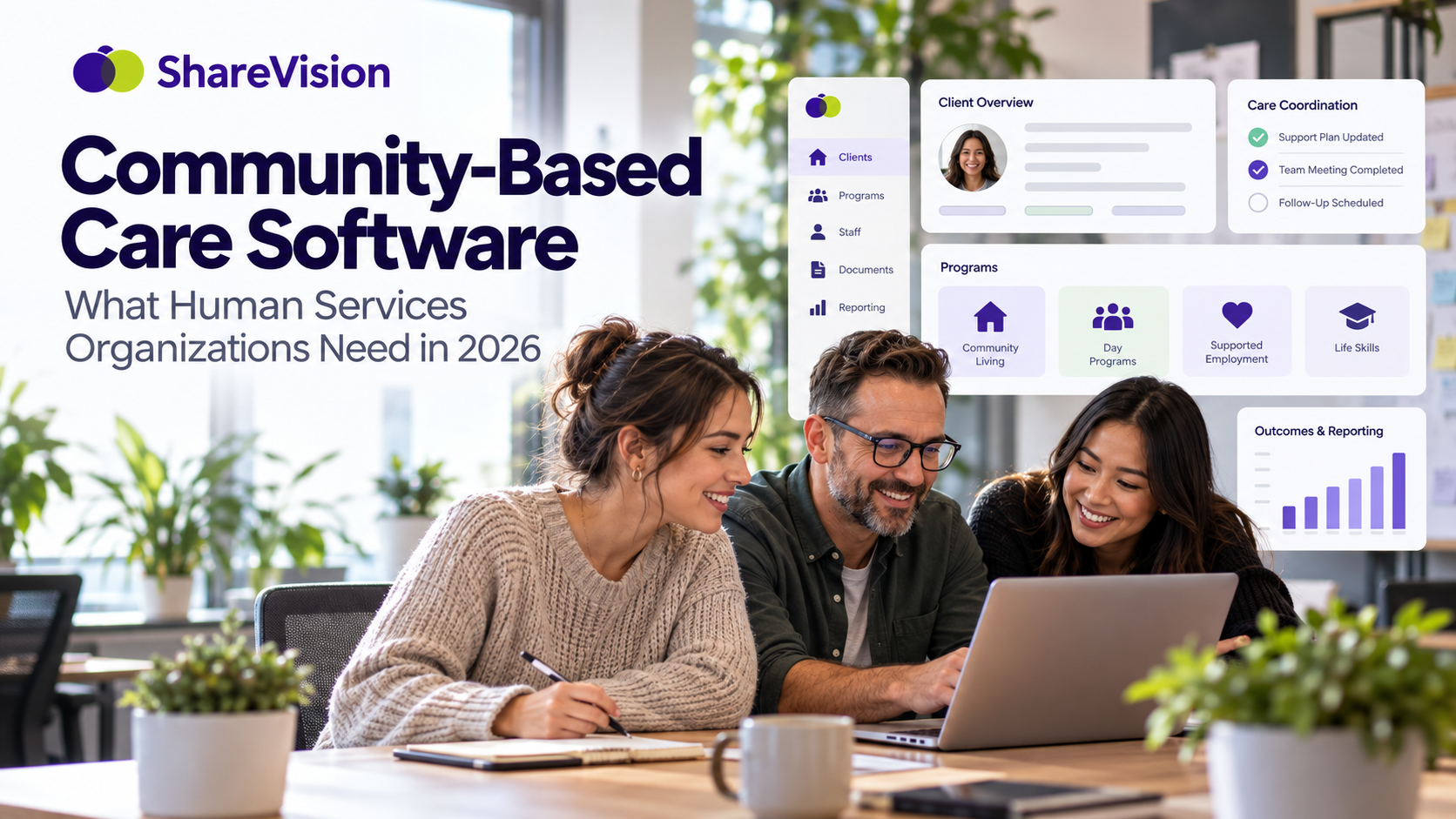 a group working on a community-based care software from Sharevision